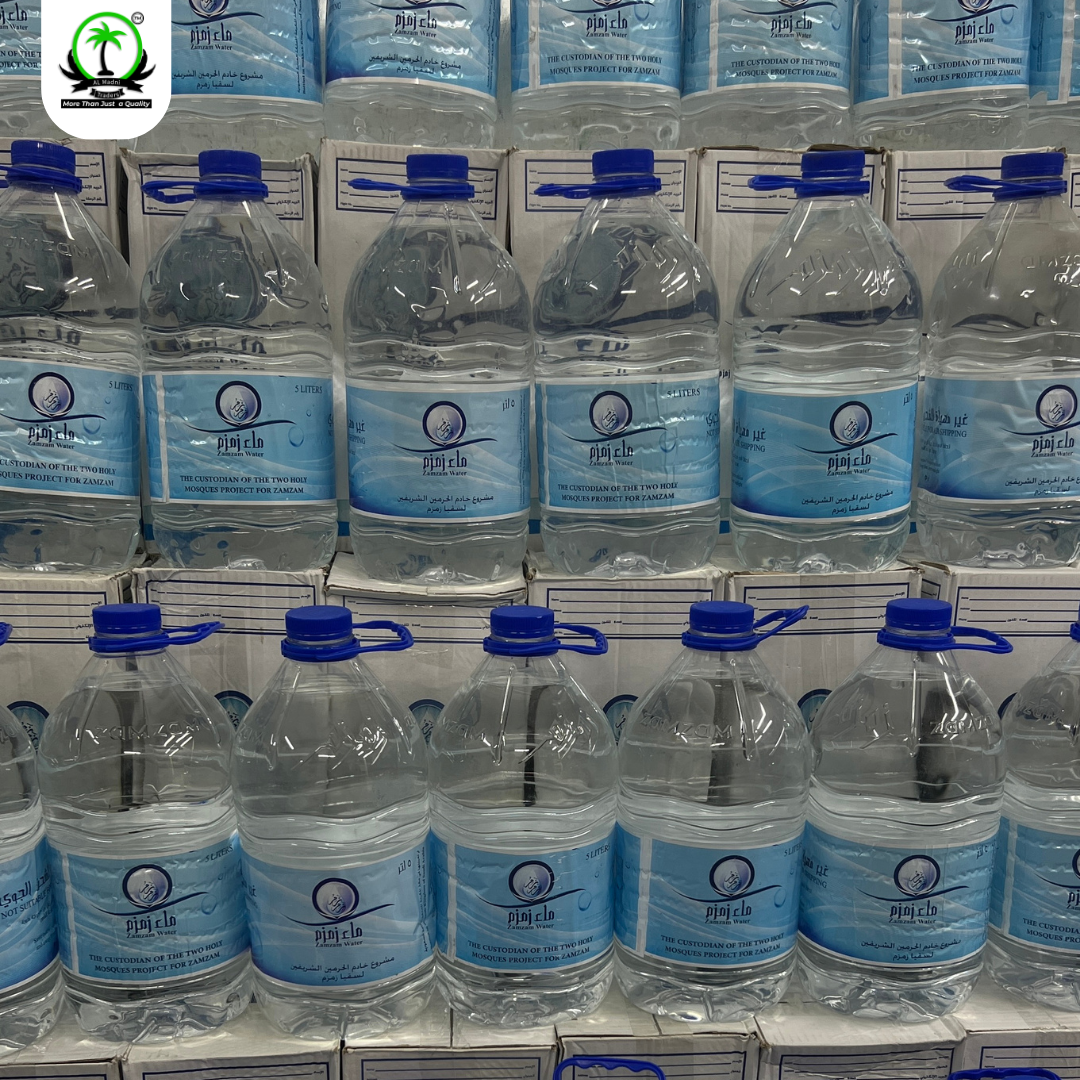 bunlde of 5 litre water bottles at warehouse of Al Madni Traders.