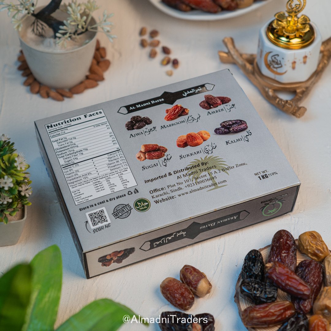 Premium Medjool Dates Container Backside