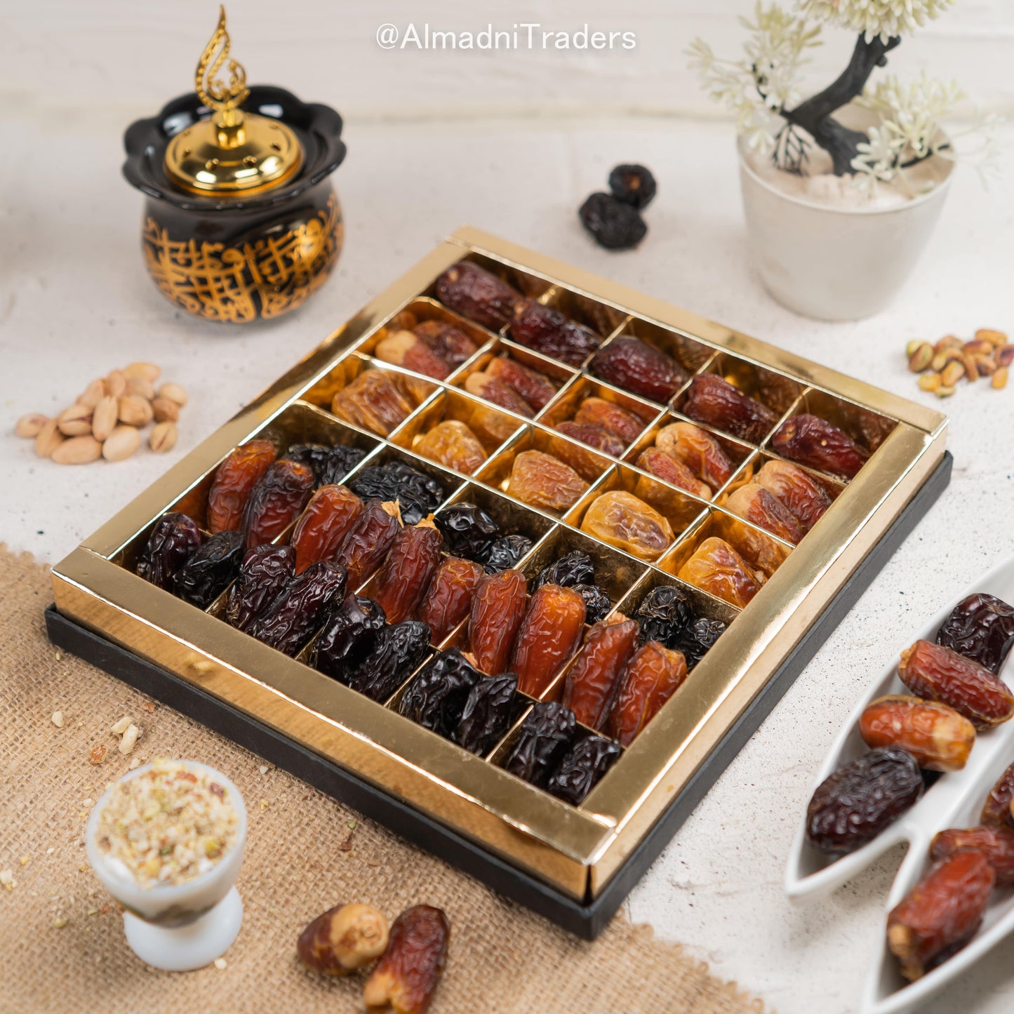 Sughai Khajoor with Pistachio, showing its texture and freshness.