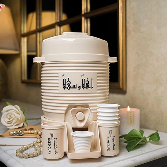 Aab e ZamZam Water Cooler with stand and 6 reusable cups